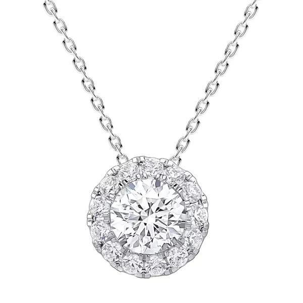 Diamond Necklaces Round Lab Diamond Halo